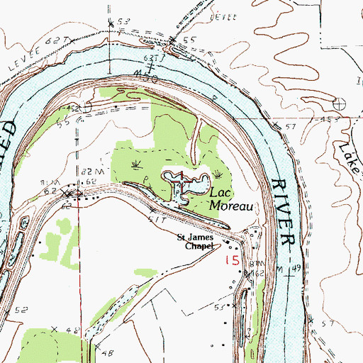Topographic Map of Lac Moreau, LA