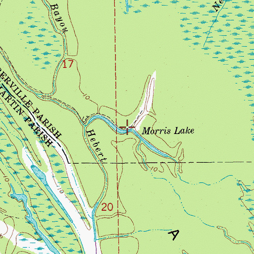 Topographic Map of Morris Lake, LA