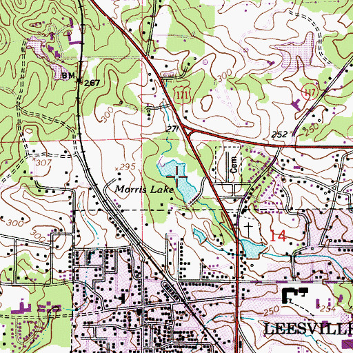 Topographic Map of Morris Lake, LA