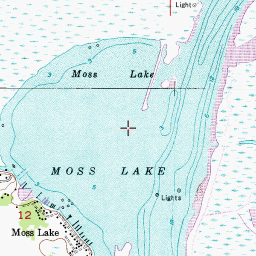Topographic Map of Moss Lake, LA