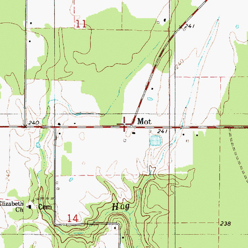 Topographic Map of Mot, LA