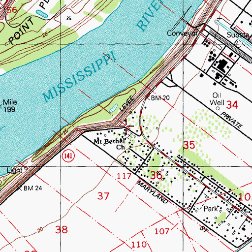 Topographic Map of Mount Bethel Church, LA