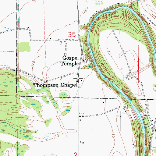 Topographic Map of Thompson Chapel, AR