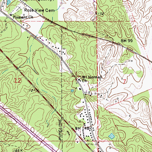 Topographic Map of Mount Herman Church, LA