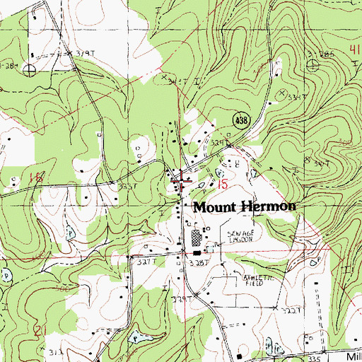 Topographic Map of Mount Hermon, LA
