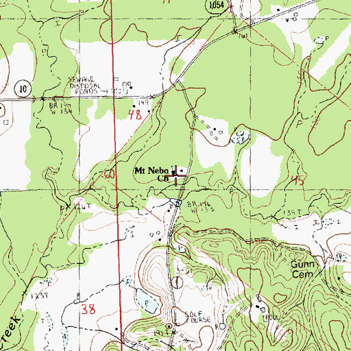 Topographic Map of Mount Nebo Baptist Church, LA