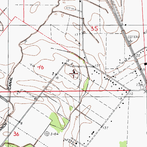 Topographic Map of Mount Olive Baptist Church, LA