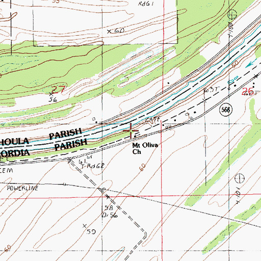 Topographic Map of Mount Oliva Church, LA