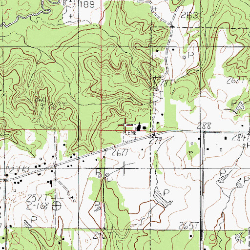 Topographic Map of Mount Olivet Baptist Church, LA