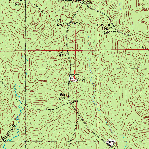 Topographic Map of Mount Pleasant Methodist Church, LA