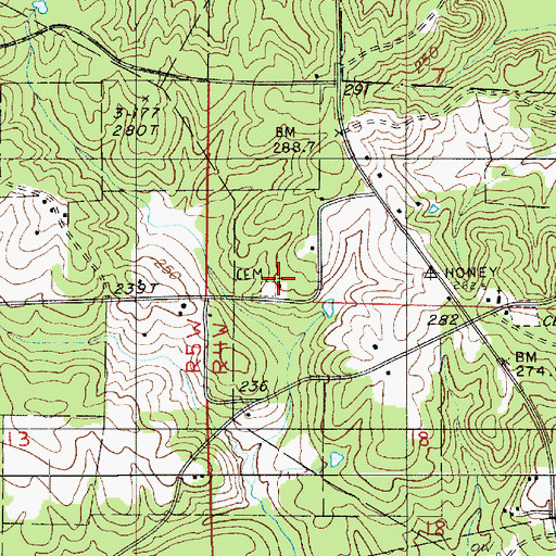 Topographic Map of Mount Temple Methodist Church, LA