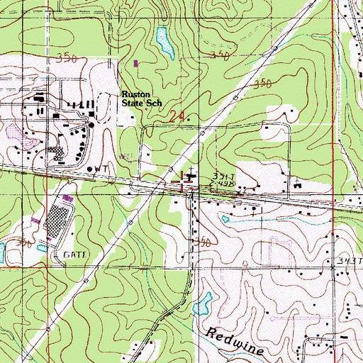 Topographic Map of Mount Zion Baptist Church, LA