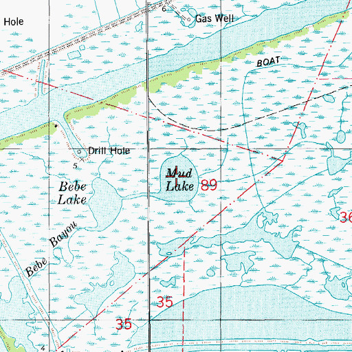 Topographic Map of Mud Lake, LA