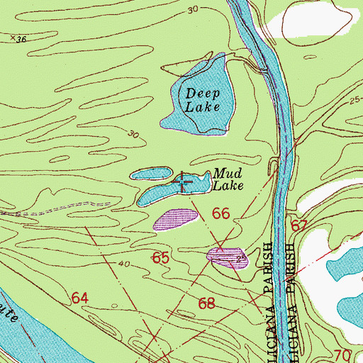 Topographic Map of Mud Lake, LA