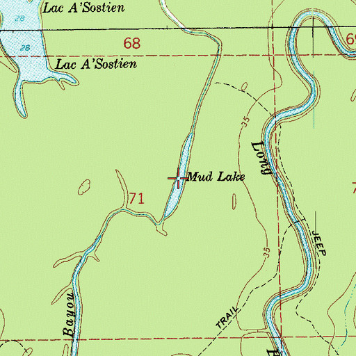 Topographic Map of Mud Lake, LA