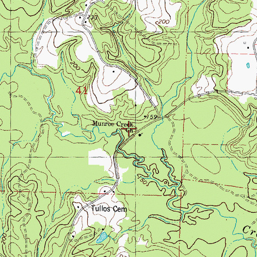 Topographic Map of Munroe Creek Church, LA