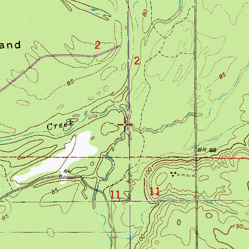 Topographic Map of Thompson Creek, AR