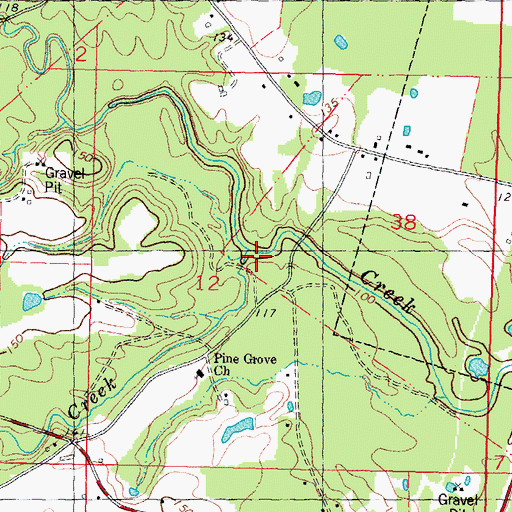 Topographic Map of Muster Ground Creek, LA