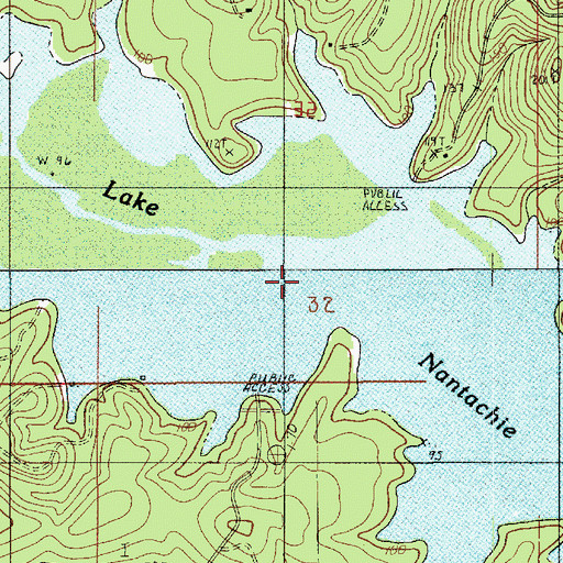Topographic Map of Nantachie Lake, LA