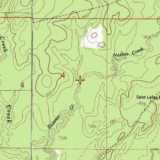 Topographic Map of Nashes Creek, LA
