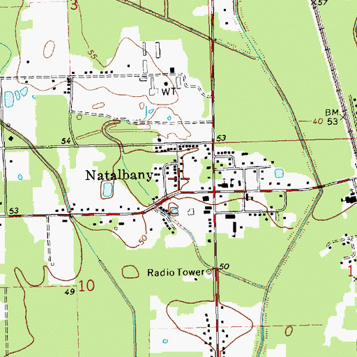 Topographic Map of Natalbany, LA