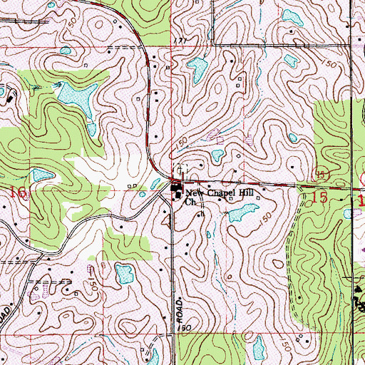 Topographic Map of New Chapel Hill Baptist Church, LA