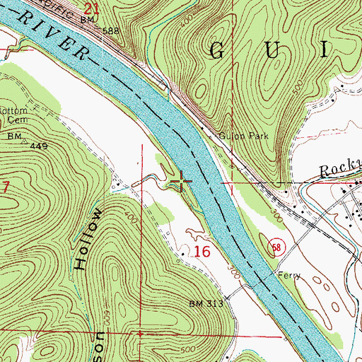 Topographic Map of Thompson Hollow, AR