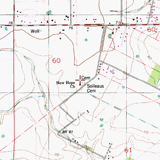 Topographic Map of New Hope Missionary Baptist Church, LA