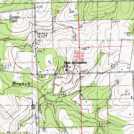 Topographic Map of New Jerusalem Church, LA