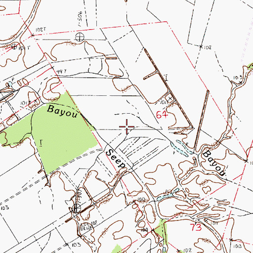 Topographic Map of New Nazarene Church, LA