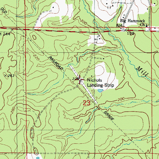Topographic Map of Nichols Landing Strip, LA