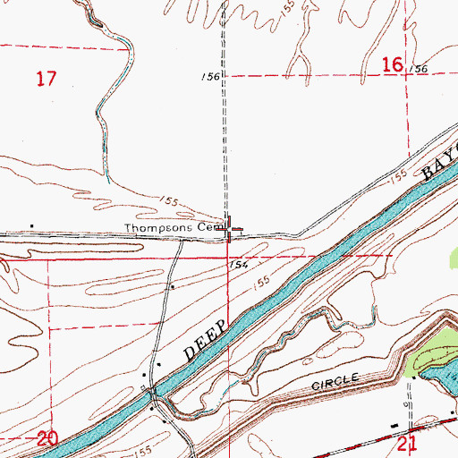Topographic Map of Thompsons Cemetery, AR