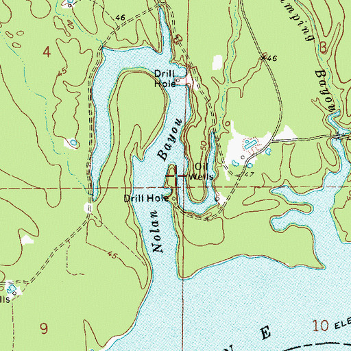 Topographic Map of Nolan Bayou, LA