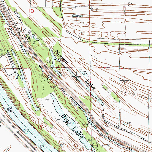 Topographic Map of Nugent Lake, LA
