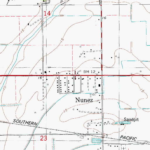 Topographic Map of Nunez, LA