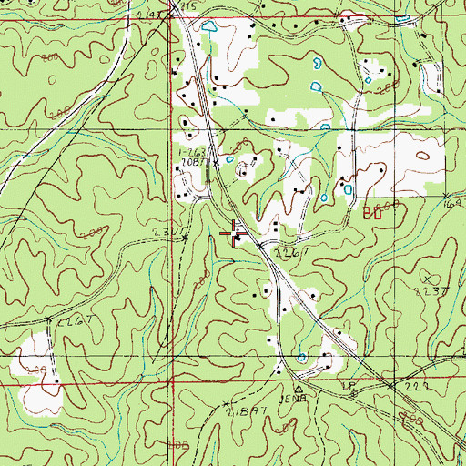 Topographic Map of Oak Ridge Baptist Church, LA