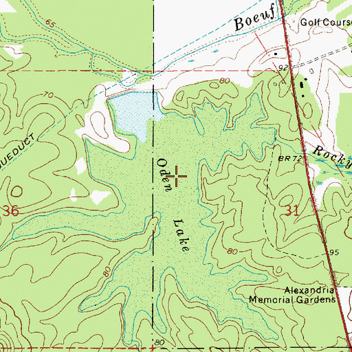 Topographic Map of Oden Lake, LA