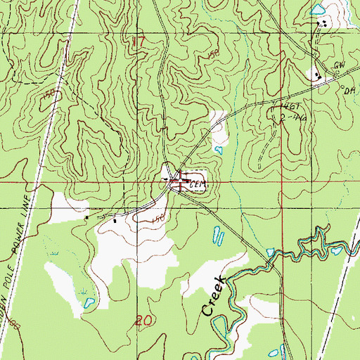 Topographic Map of Old Bethel Baptist Church, LA