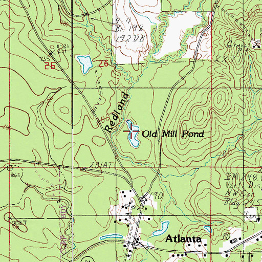 Topographic Map of Old Mill Pond, LA