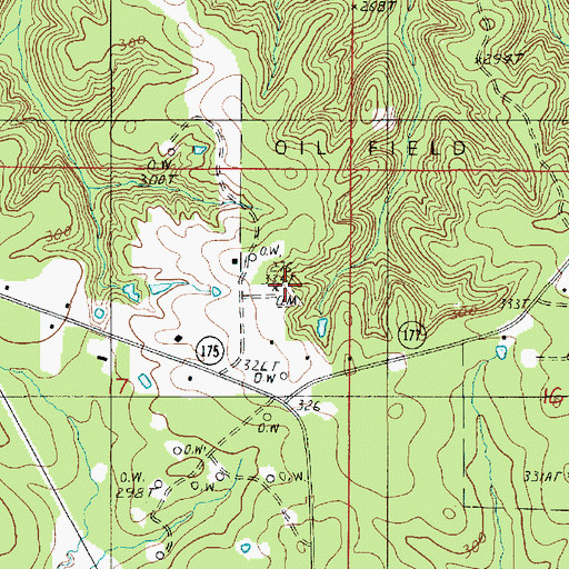 Topographic Map of Old Pleasant Hill Cemetery, LA