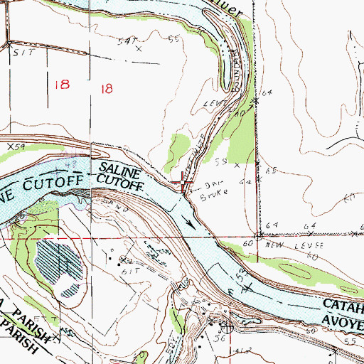 Topographic Map of Old Red River, LA