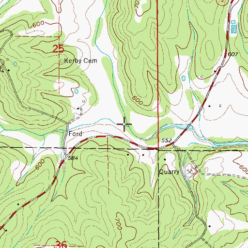 Topographic Map of Thornton Hollow, AR