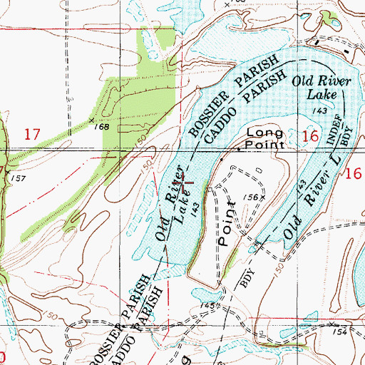 Topographic Map of Old River Lake, LA