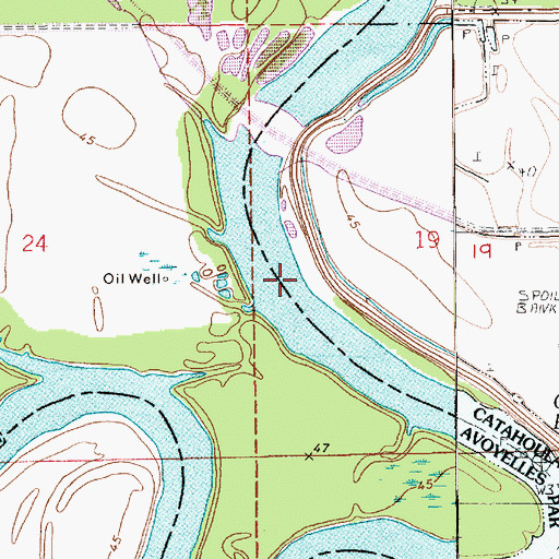 Topographic Map of Old Saline Bayou, LA