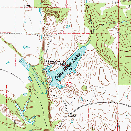Topographic Map of Ollie Holm Lake, LA