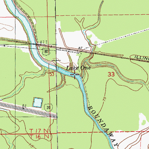Topographic Map of Lake One, LA