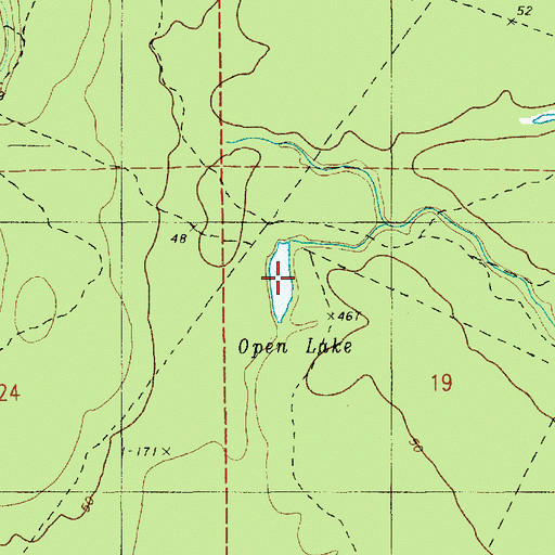 Topographic Map of Open Lake, LA