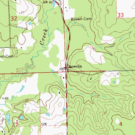 Topographic Map of Osceola, LA
