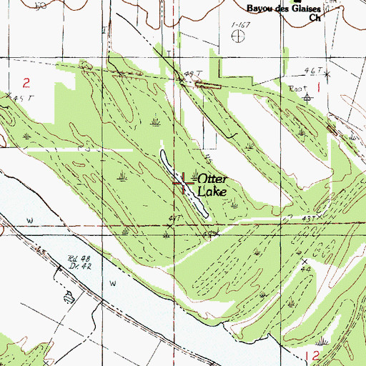 Topographic Map of Otter Lake, LA