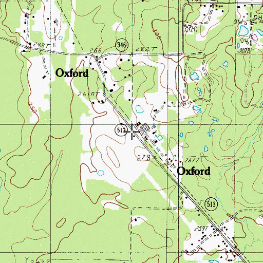 Topographic Map of Oxford, LA